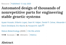 美国宾州州立大学研究团队：自动化设计数千个非重复基因片段用以建立稳定遗传系统