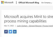 商业自动化软件市场|微软宣布收购 Minit增强其智能自动化和流程挖掘能力 