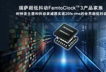 瑞萨推出兼顾超低功耗和卓越25fs-rms抖动性能的  全新FemtoClock™ 3时钟解决方案
