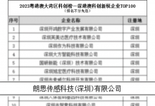 朗思科技入选2023深港澳科创新锐企业TOP100榜单