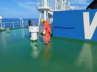 EVER COOL应用于万海航运旗下船舶时的涂装效果