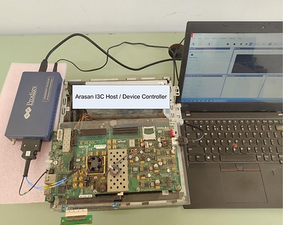 Arasan I3C® Host IP under test on the I3C® HDK Arasan I3C® Host IP under test on the I3C® HDK