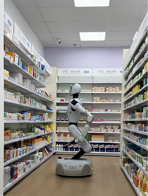 老百姓大药房上海徐汇区虹漕路店银河通用机器人 Galbot 执行订单分拣 老百姓大药房上海徐汇区虹漕路店银河通用机器人 Galbot 执行订单分拣